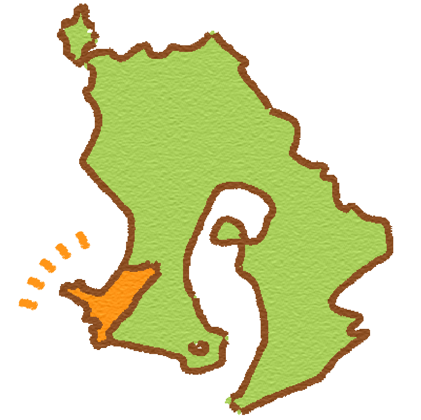 鹿児島市の地図　南さつま市の場所